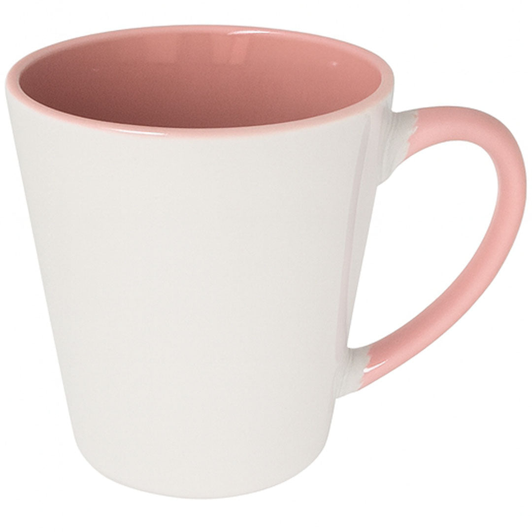24 PACK -11oz Latte Mug for Sublimation – Pink Inner & Handle