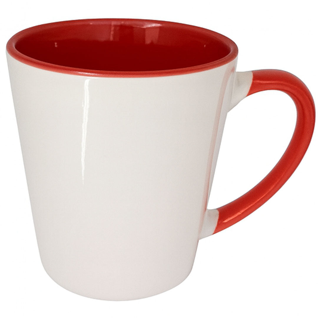 24 PACK -11oz Latte Mug for Sublimation – Red Inner & Handle