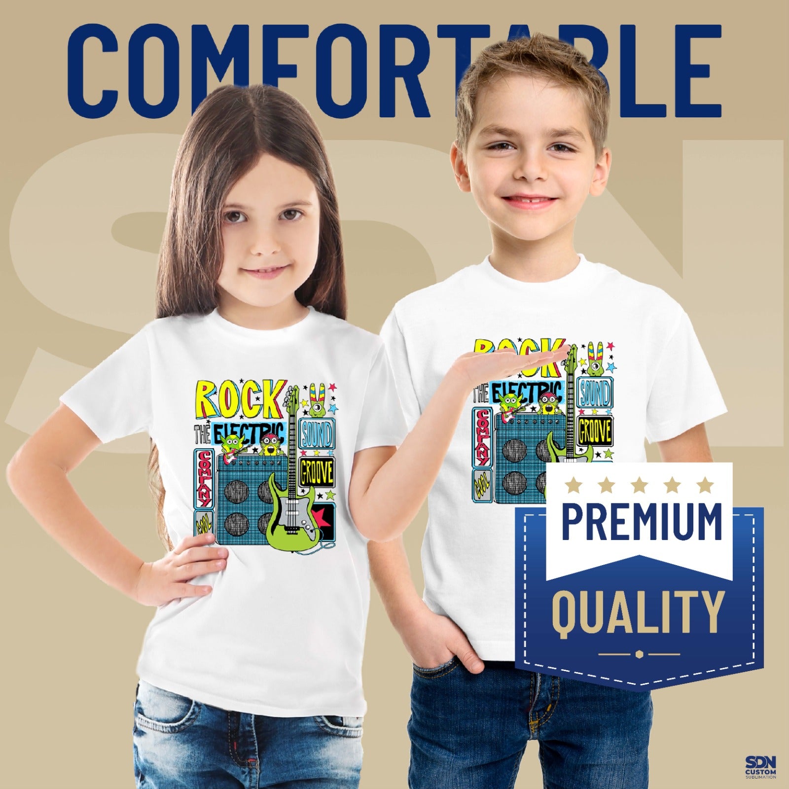 SDN Sublimation kids white sublimation tshirts 5 pack
