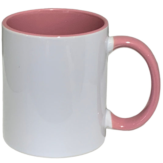 24 Pack-11 once White sublimation mugs inner color PINK  and handle with reinforced foam box packaging
