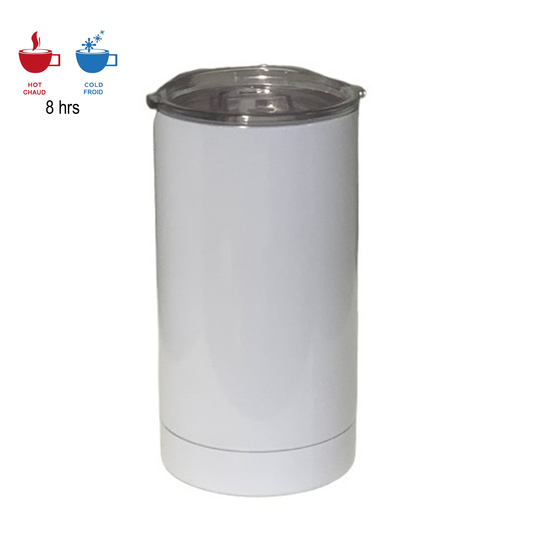 (6 PACK) -Tasse de sublimation en acier inoxydable blanc de 12 oz