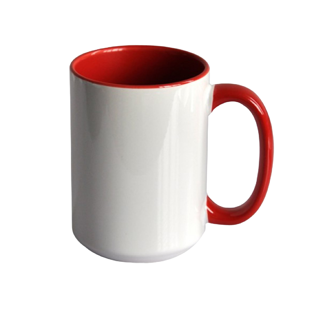 24 Pack-15 once White sublimation mugs inner color  RED and handle with reinforced foam box packaging