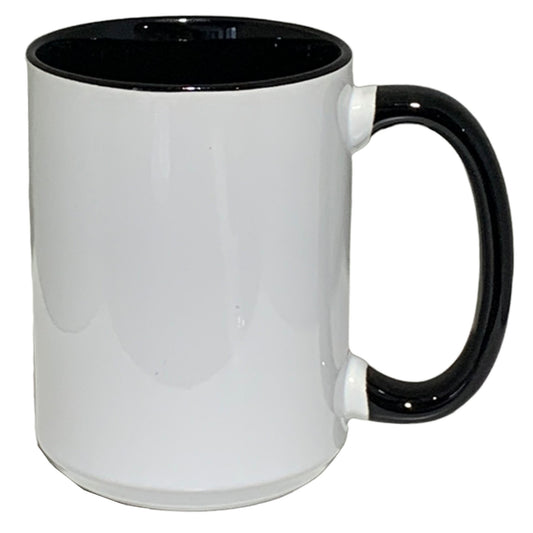24 Pack-15 once White sublimation mugs inner color BLACK and handle with reinforced foam box packaging