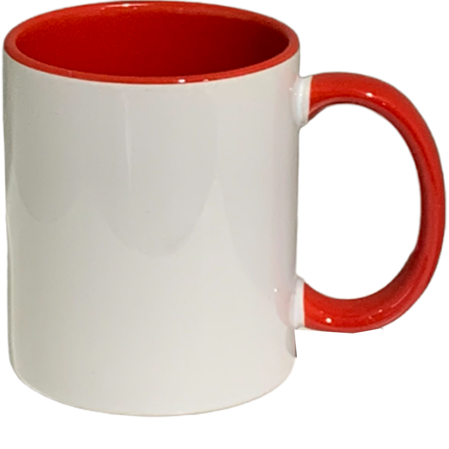 24 Pack-11 once White sublimation mugs inner color RED and handle with reinforced foam box packaging