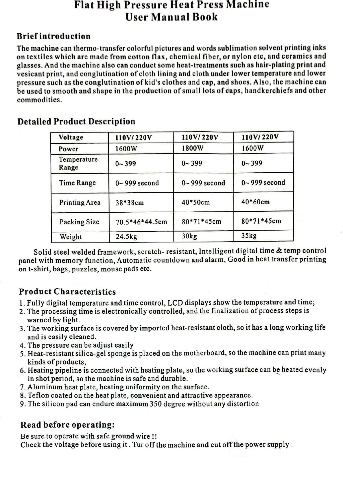 SDN Sublimation 16"x20" Heat Press Machine Digital Transfer Sublimation T-Shirt