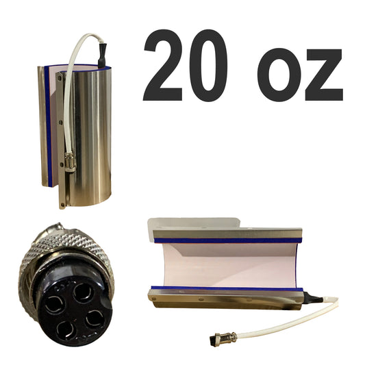 20oz Tumbler Heat Press Attachment for Heat Press Machine Transfer Sublimation, 110V Sublimation Cup Heating Transfer Attachment for DIY Mug Printing (Female Plug), Silver (9688)