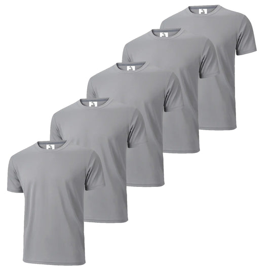 5 PACK-T-shirts de sublimation pour adultes gris super doux (95 % polyester-5 % élasthanne) -