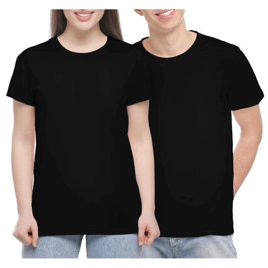 5 Pack-Adult  T-Shirts Black Super Soft (95% Polyester-5% Spandex)  -