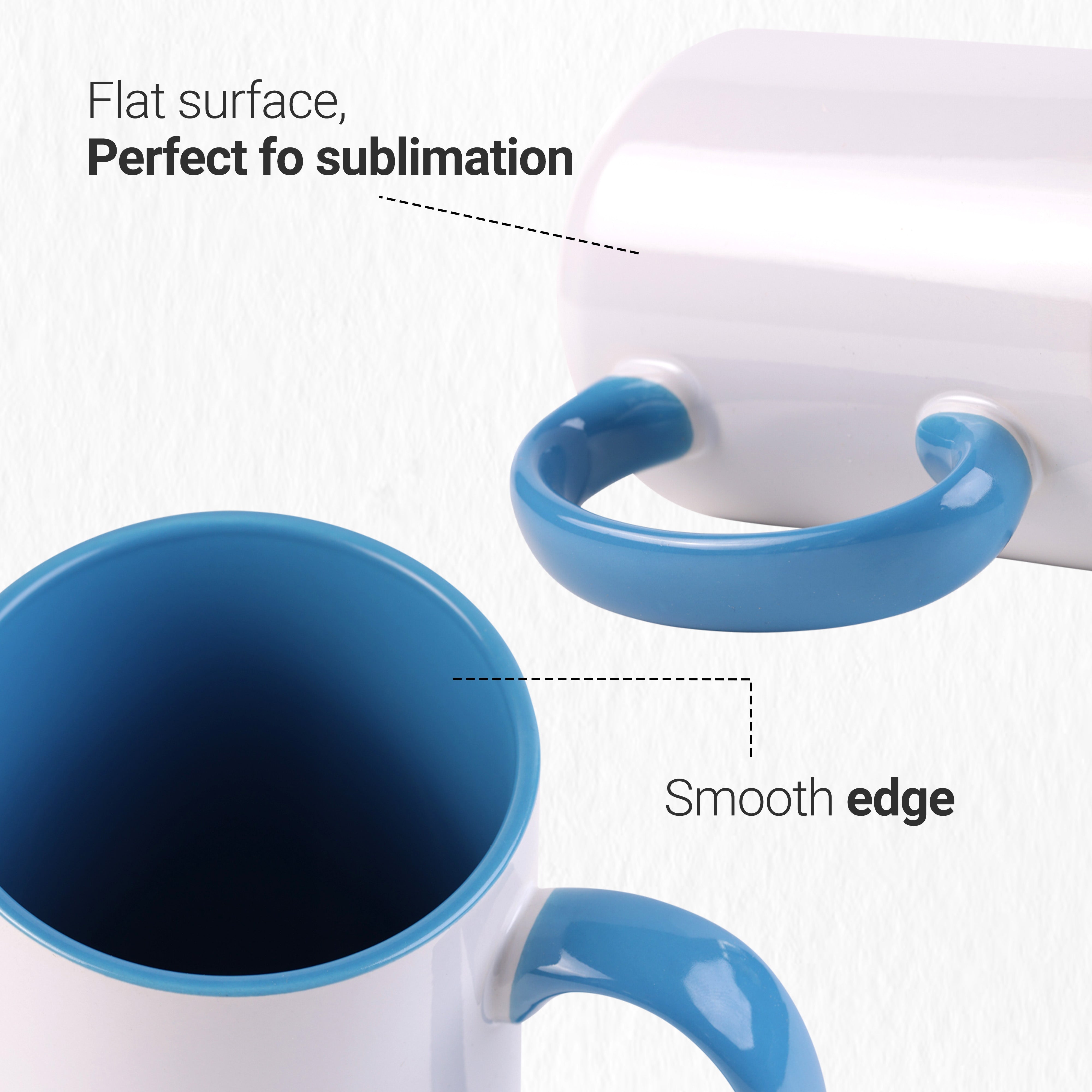 Quaff Mug Inner Color:blue 24 Pack-BLUE-15 OZ($2.83 Cost . unit)15 once White sublimation mugs in
