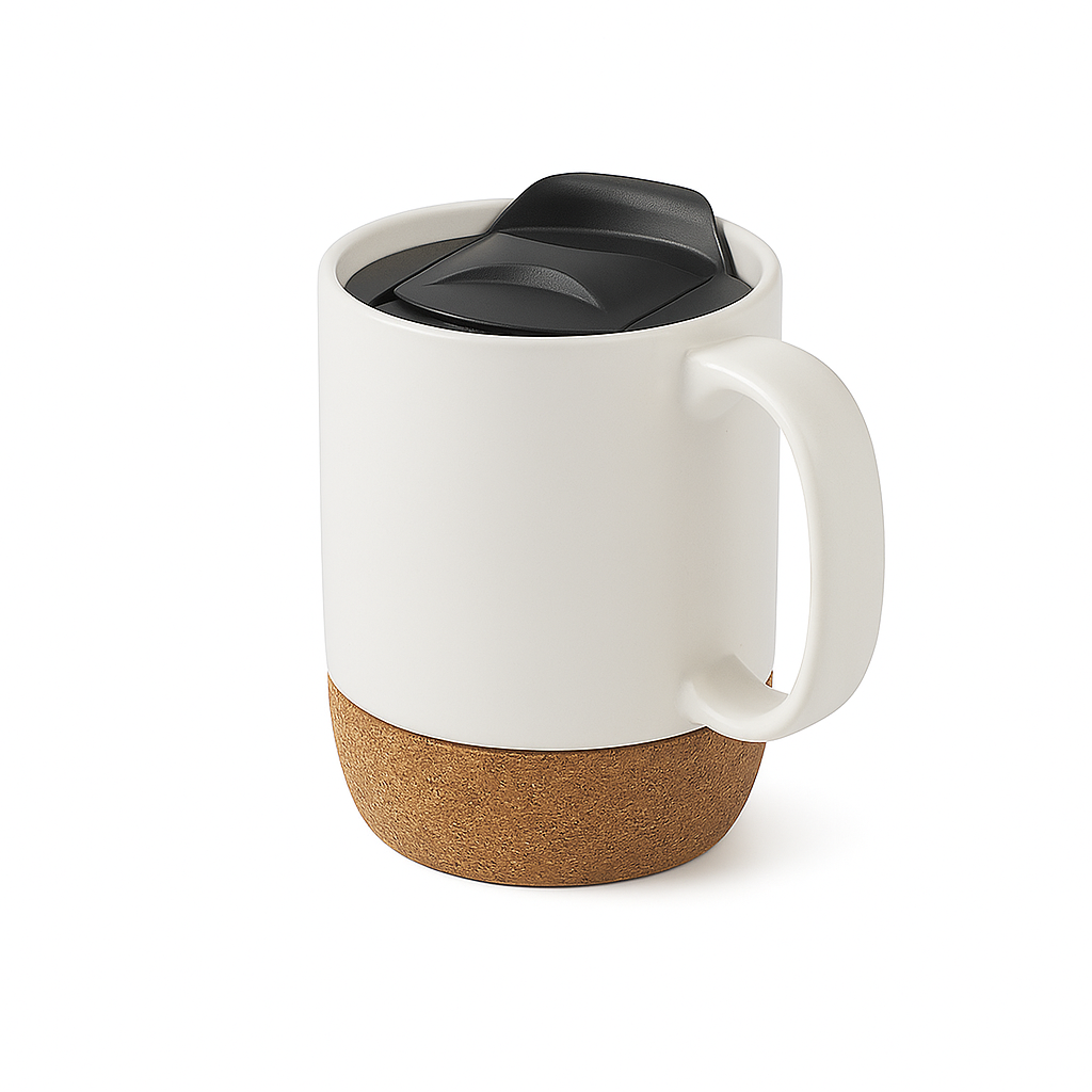 6 PACK 12oz White Ceramic Sublimation Mug With Cork Base Black Lid 6-pack-12oz-white-ceramic-sublimation-mug-with-cork-base-black-lid