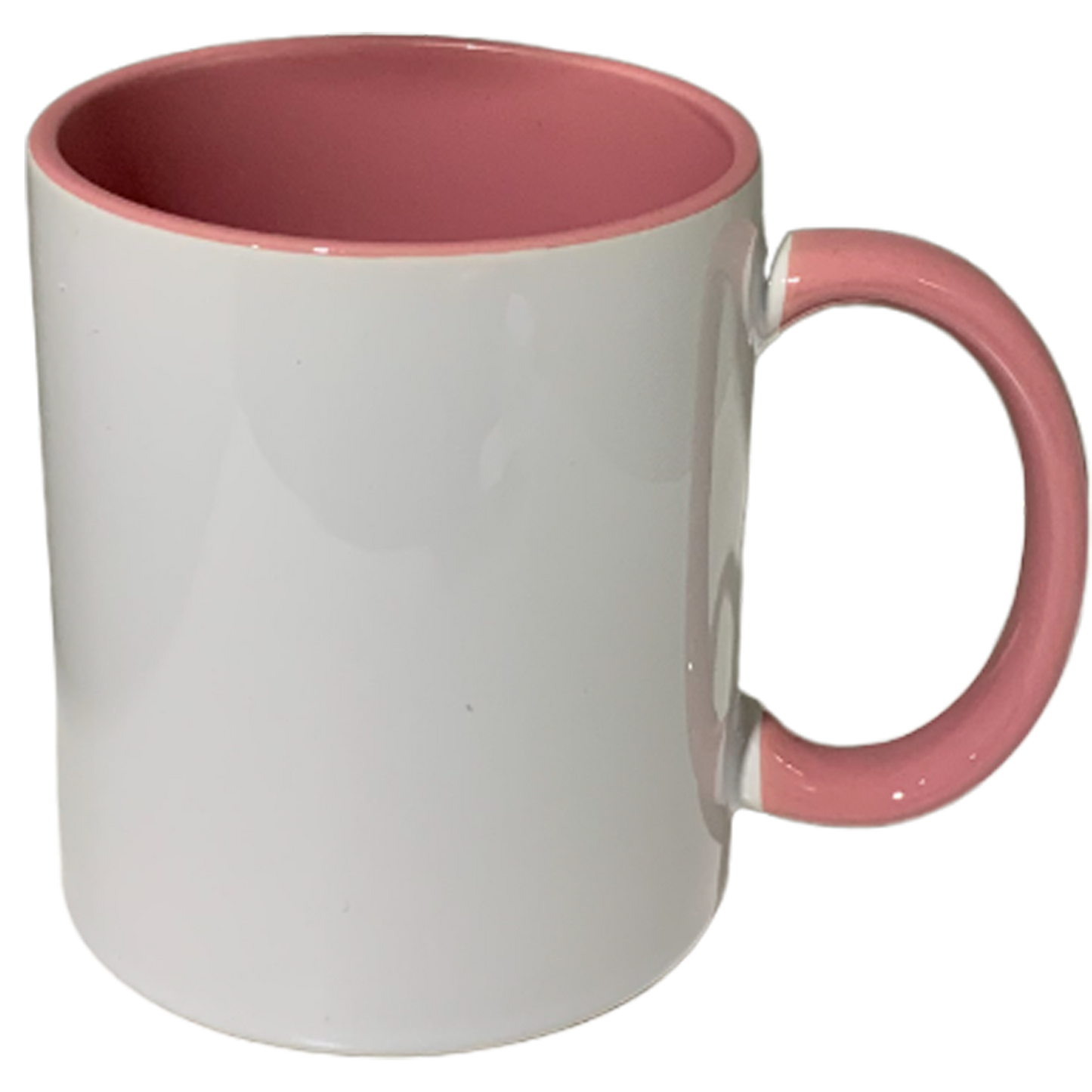 6 PACK -11 once White sublimation mugs inner color PINK  and handle with reinforced foam box packaging