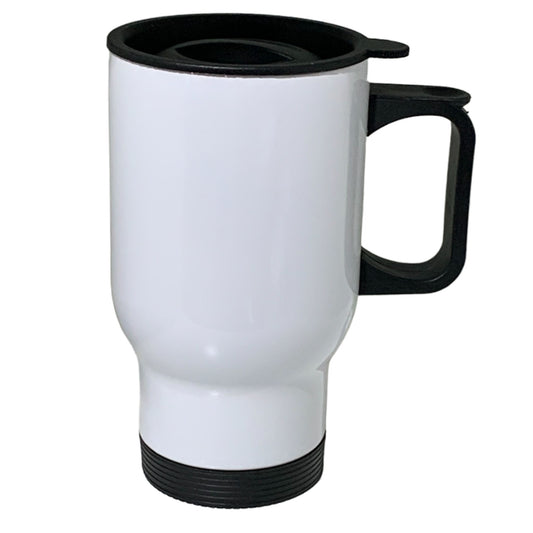 14 stainless steel, white Color,Size: 14oz travel mug (black lids)
