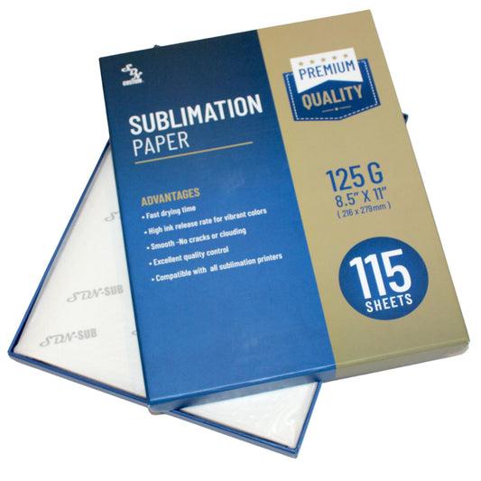 Papier de sublimation 125g 115 feuilles - Qualité Premium (8,5 X 11)