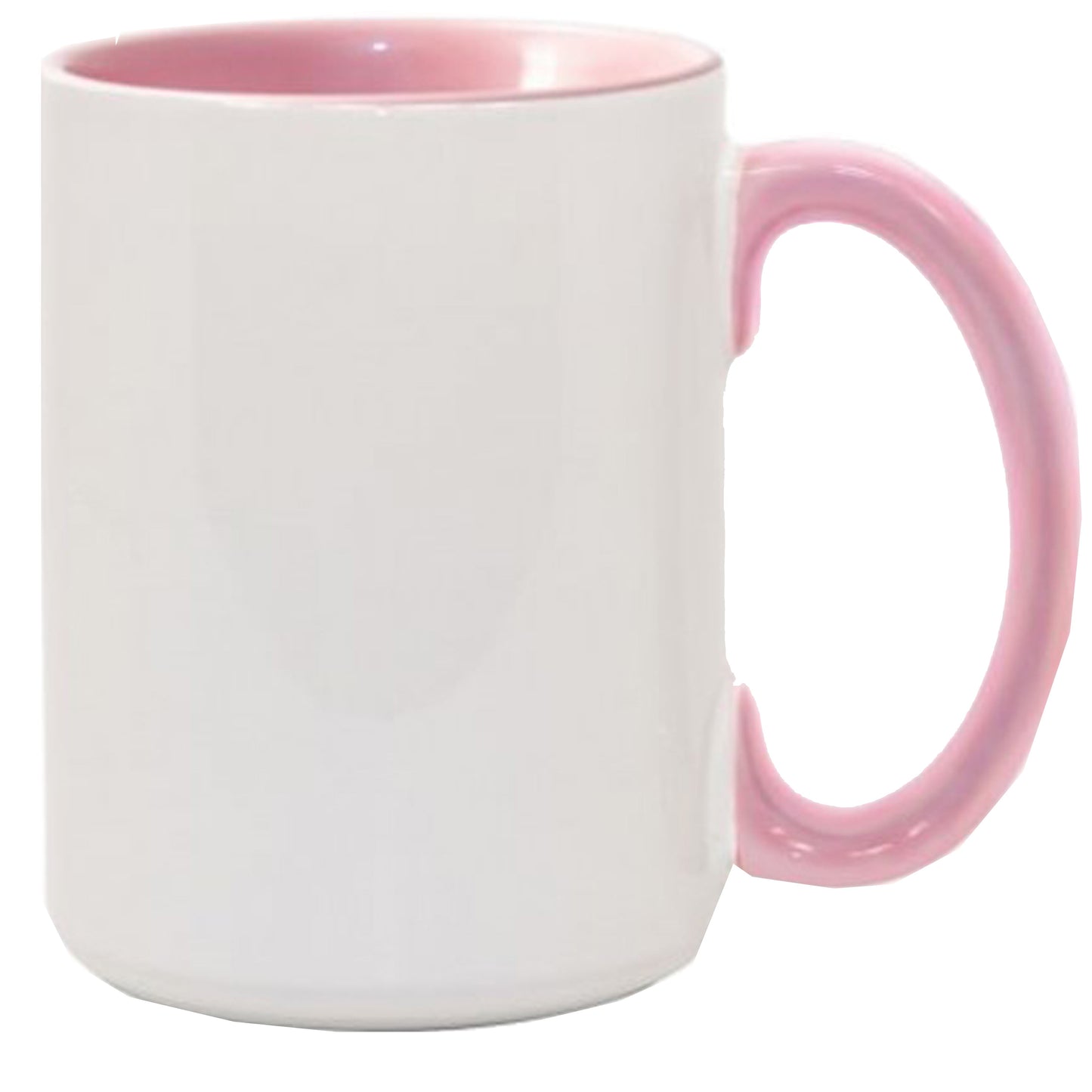 6 Pack-15 once White sublimation mugs inner color PINK  and handle with reinforced foam box packaging