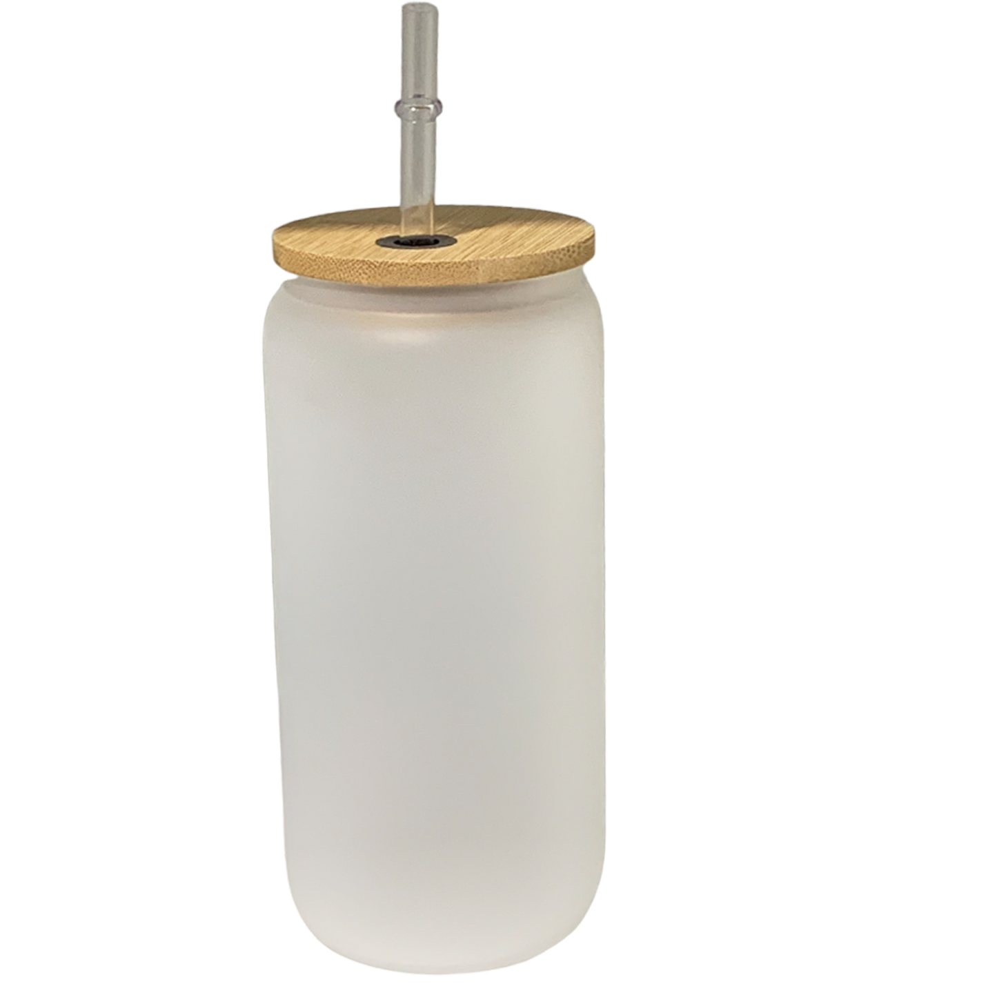 Paquet de 6 - Gobelet droit en verre dépoli de 16 OZ avec couvercle en bambou et paille en plastique et brosse en métal avec emballage renforcé