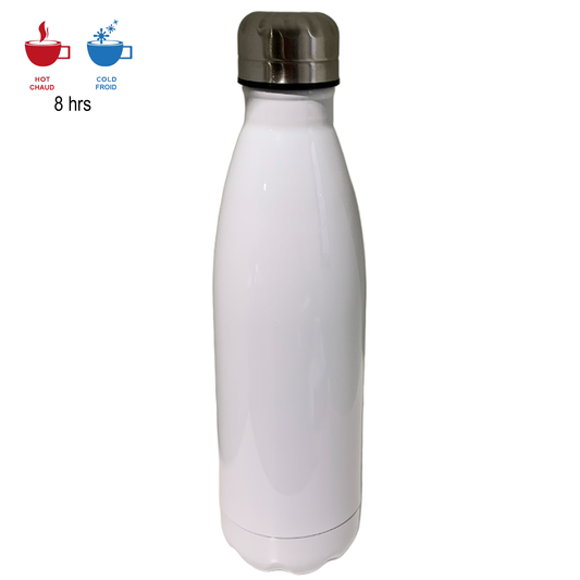 Paquet de 6 bouteilles d'eau vierges en acier inoxydable, 17oz (500ml), par sublimation