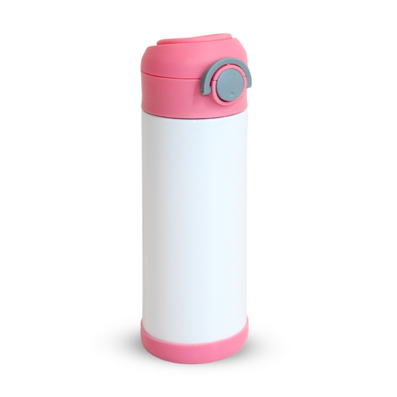 SDN SUBLIMATION Kids  Water Bottle, 350ml Pink lid