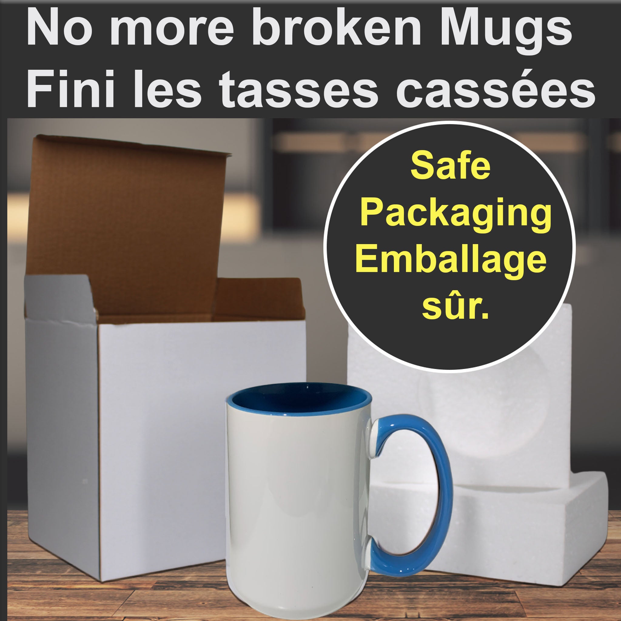 Quaff Mug Inner Color:blue Sublimation 15 oz mugs