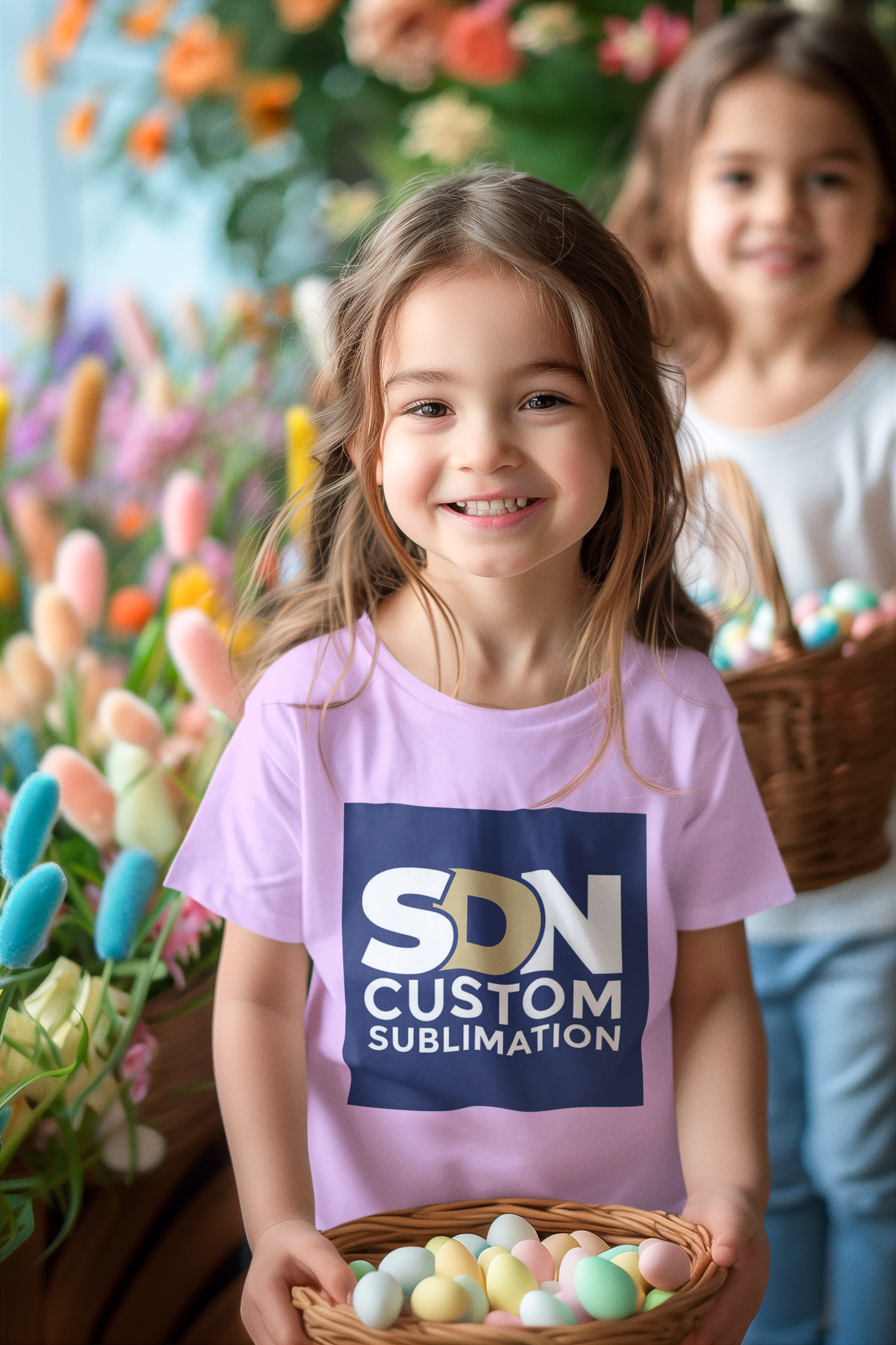 T-shirts de sublimation pour enfants rose (95 % polyester-5 % élasthanne) toucher coton super doux -