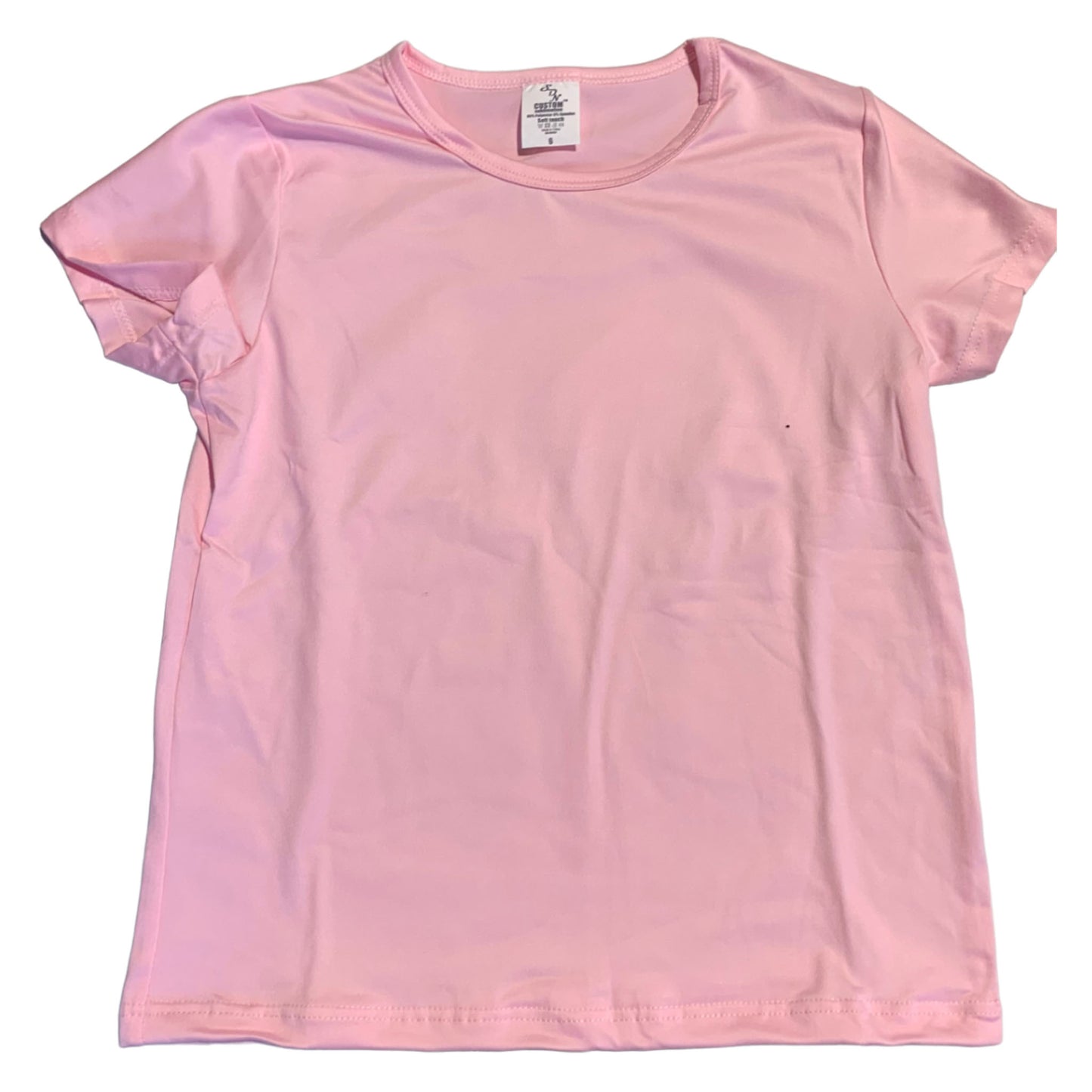 Lot de 5 t-shirts par sublimation pour enfants, rose (95 % polyester, 5 % élasthanne), toucher coton super doux.